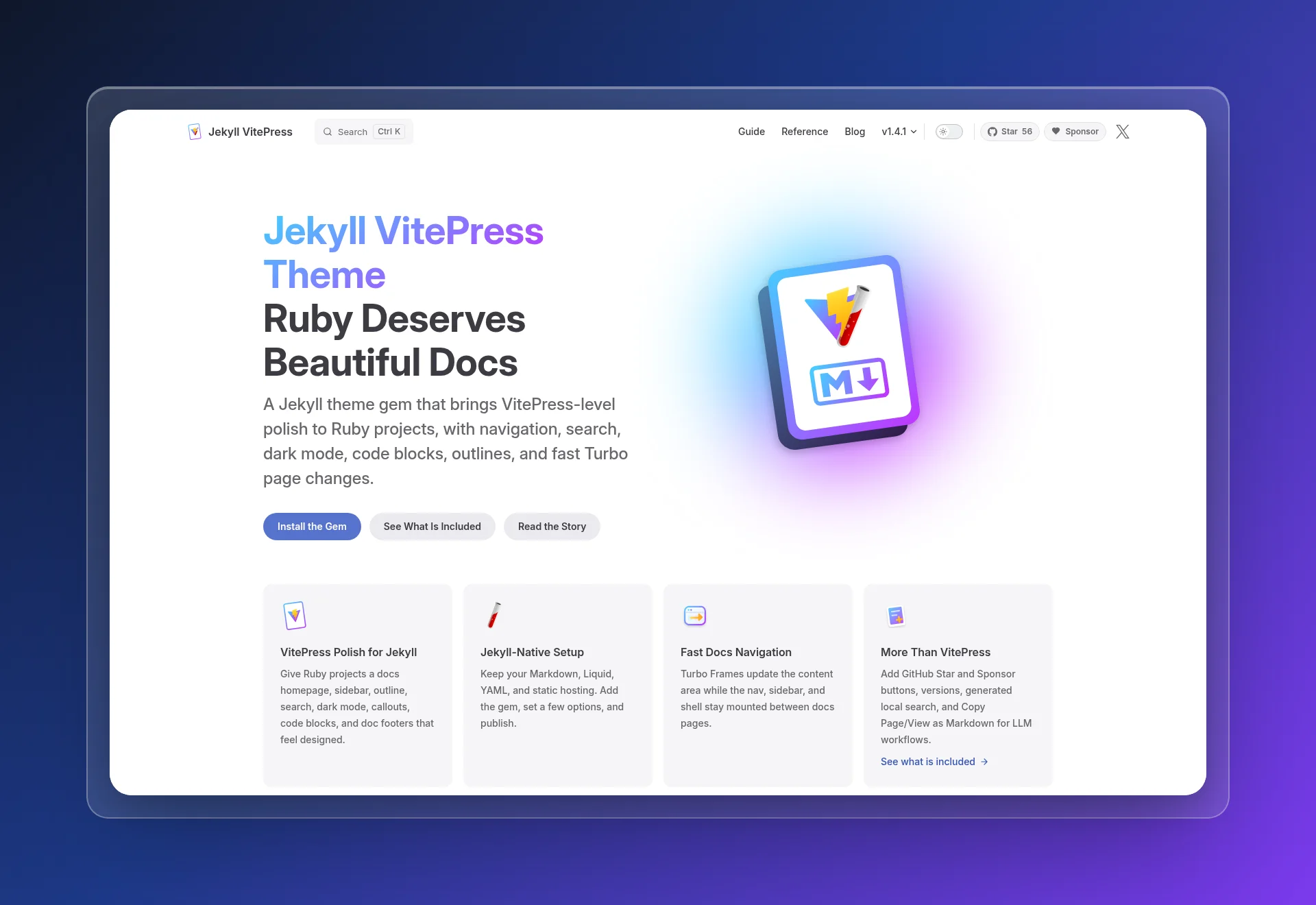 Jekyll Vitepress Theme preview