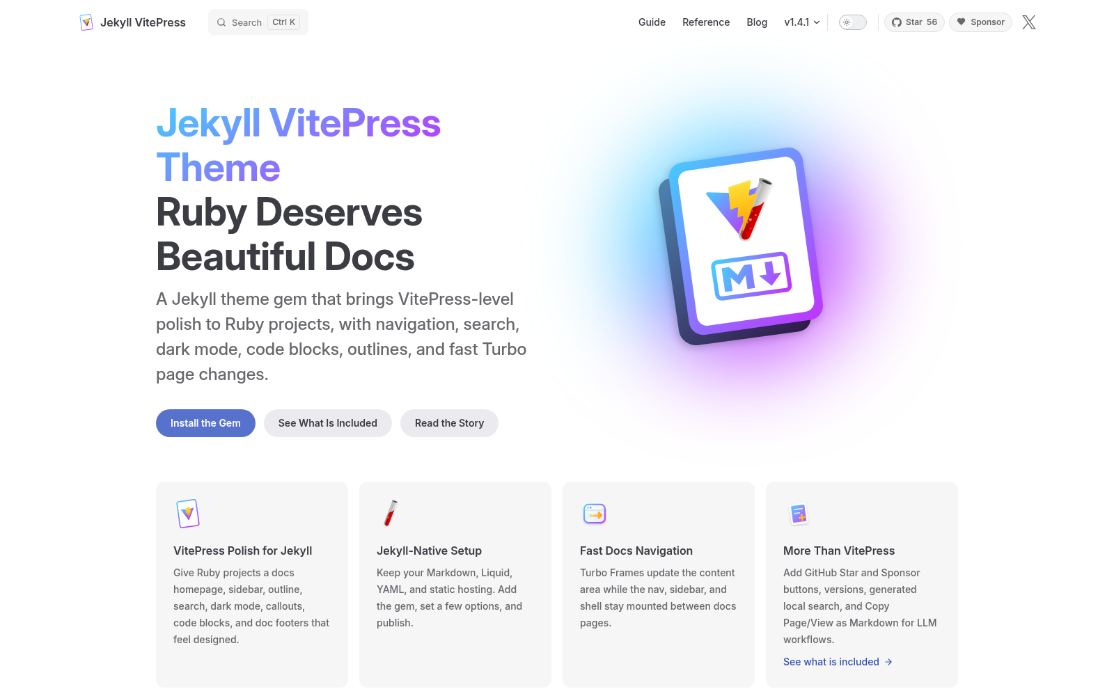 Jekyll Vitepress Theme preview