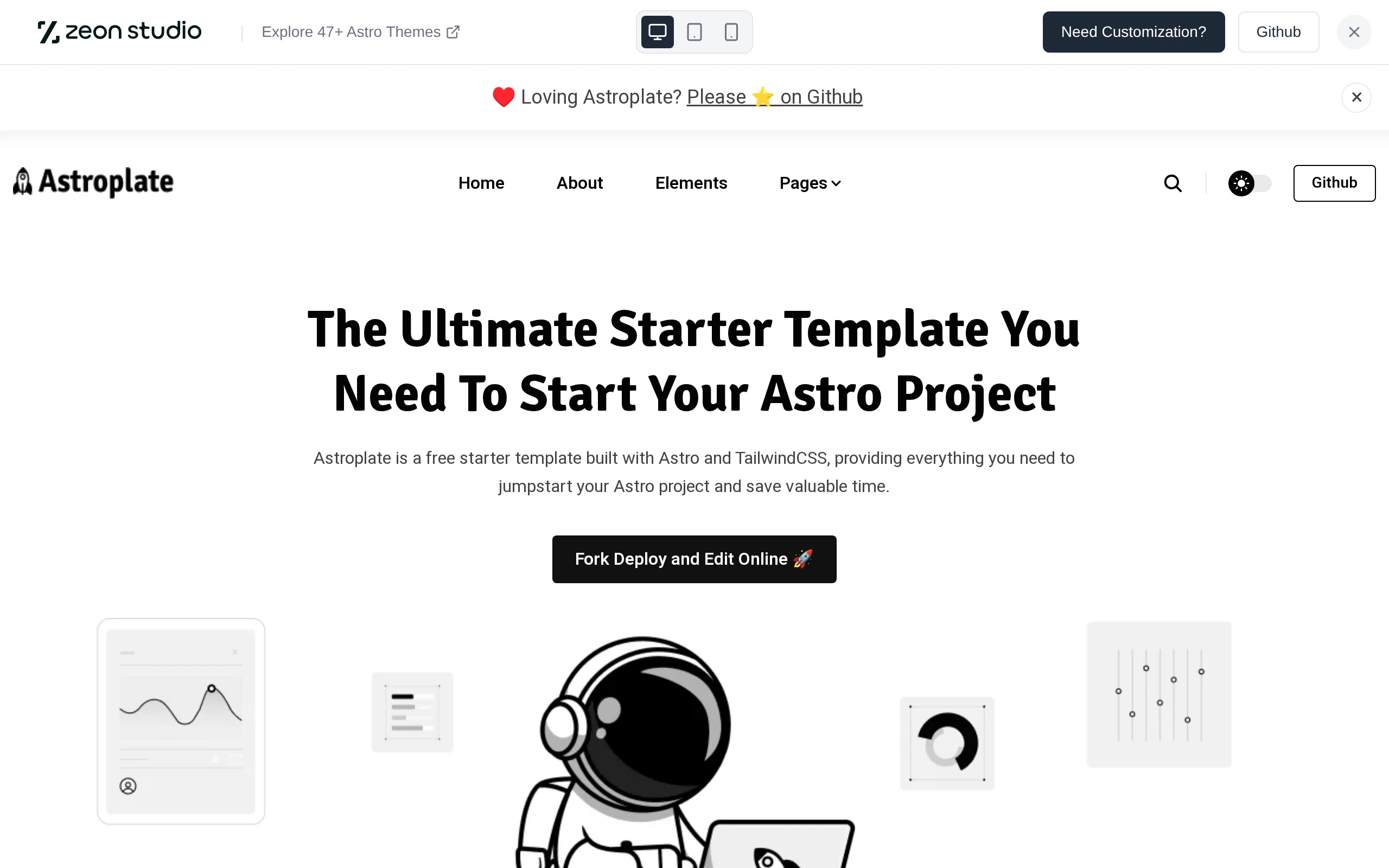 The Astroplate demo, first frame