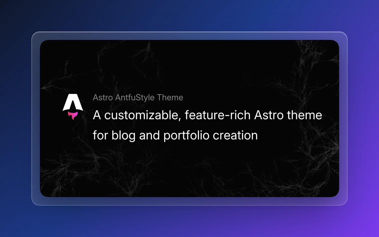 Astro Antfustyle Theme preview
