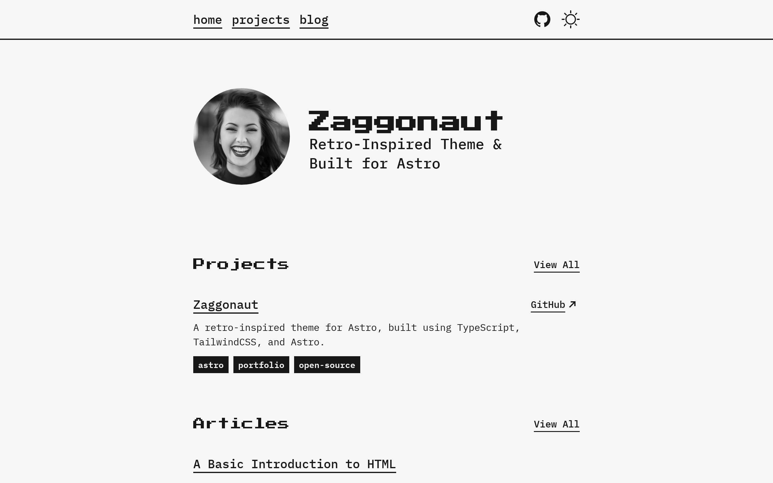 The Zaggonaut demo, first frame