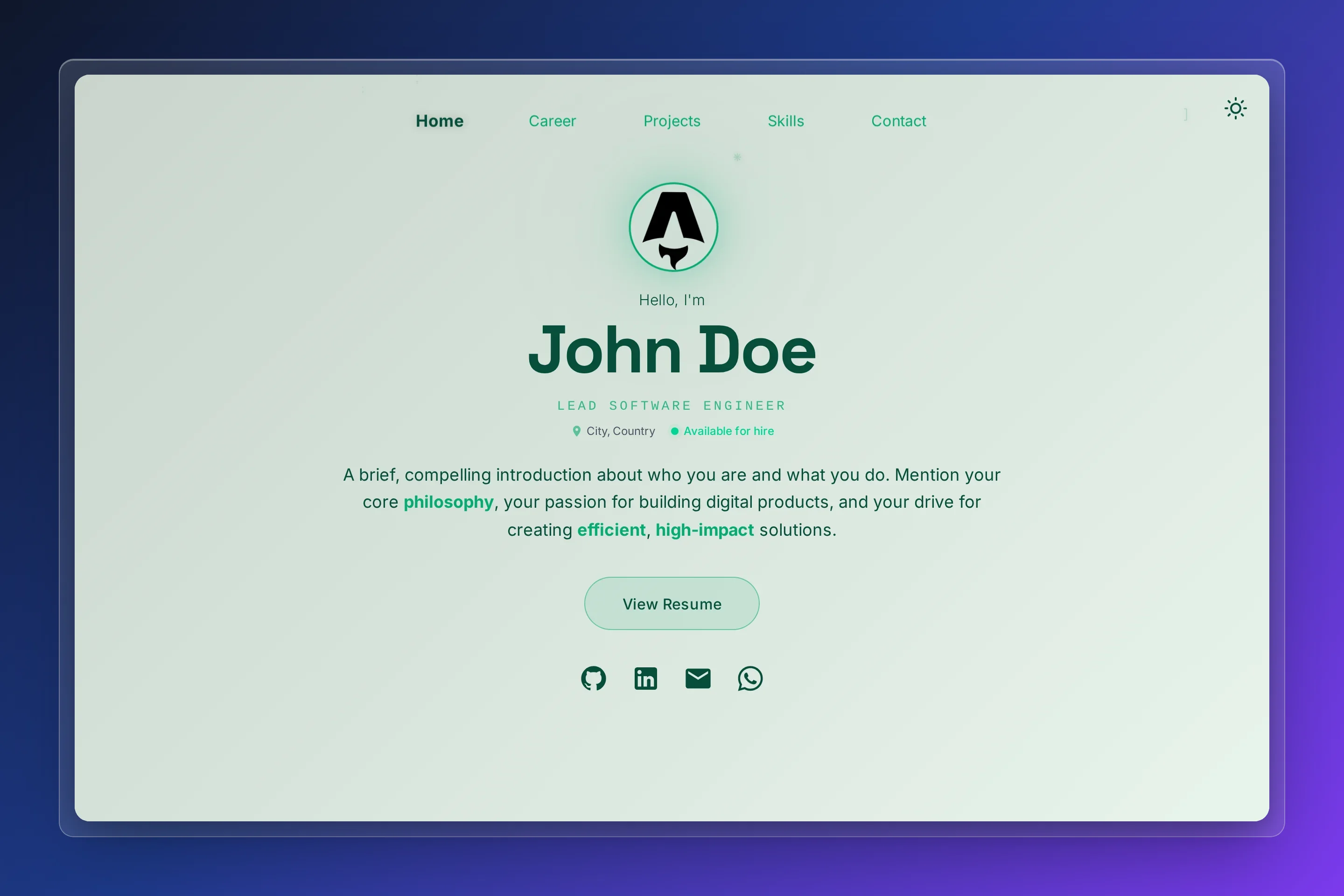 Career Portfolio Template preview