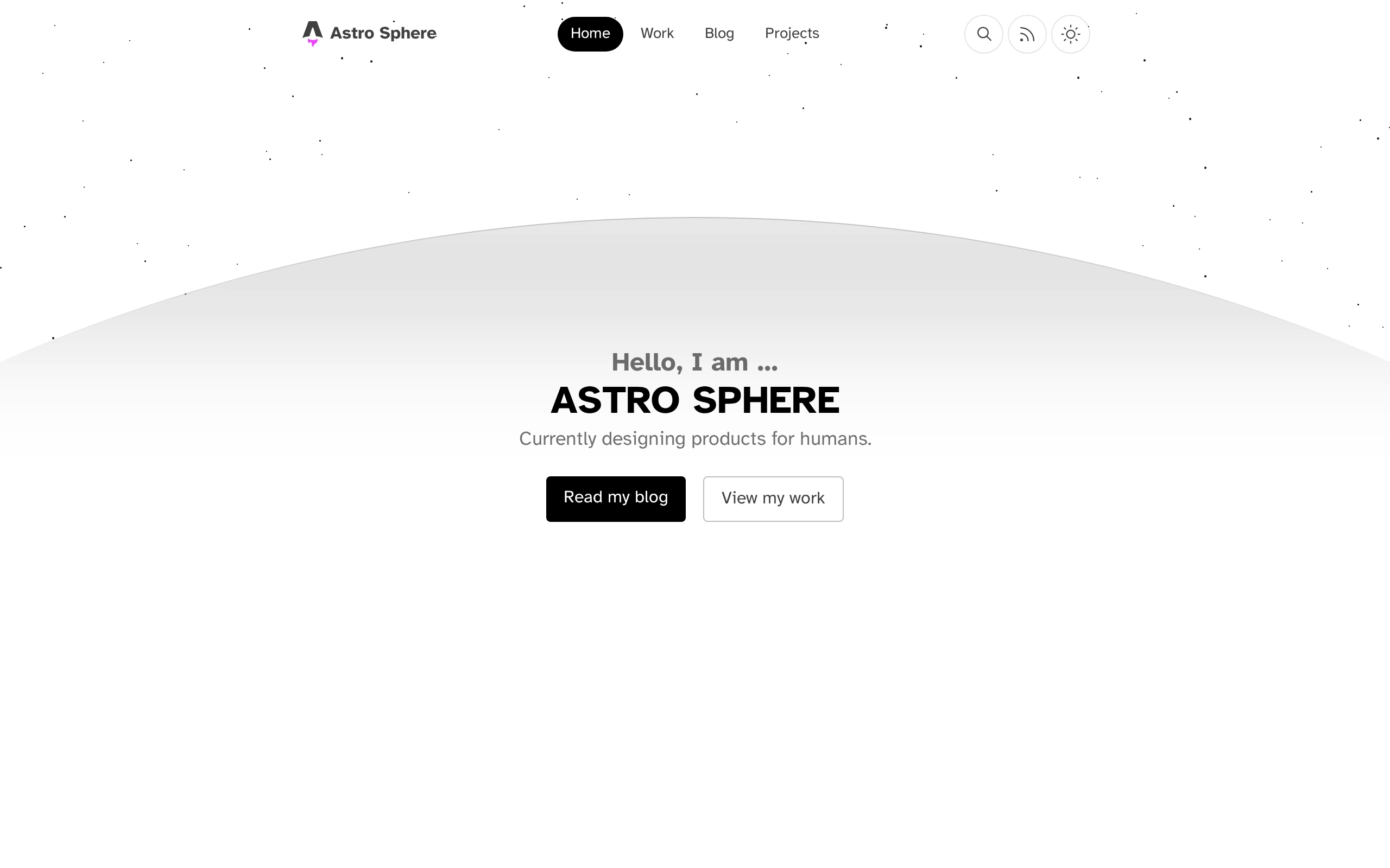 The Astro Sphere demo, first frame
