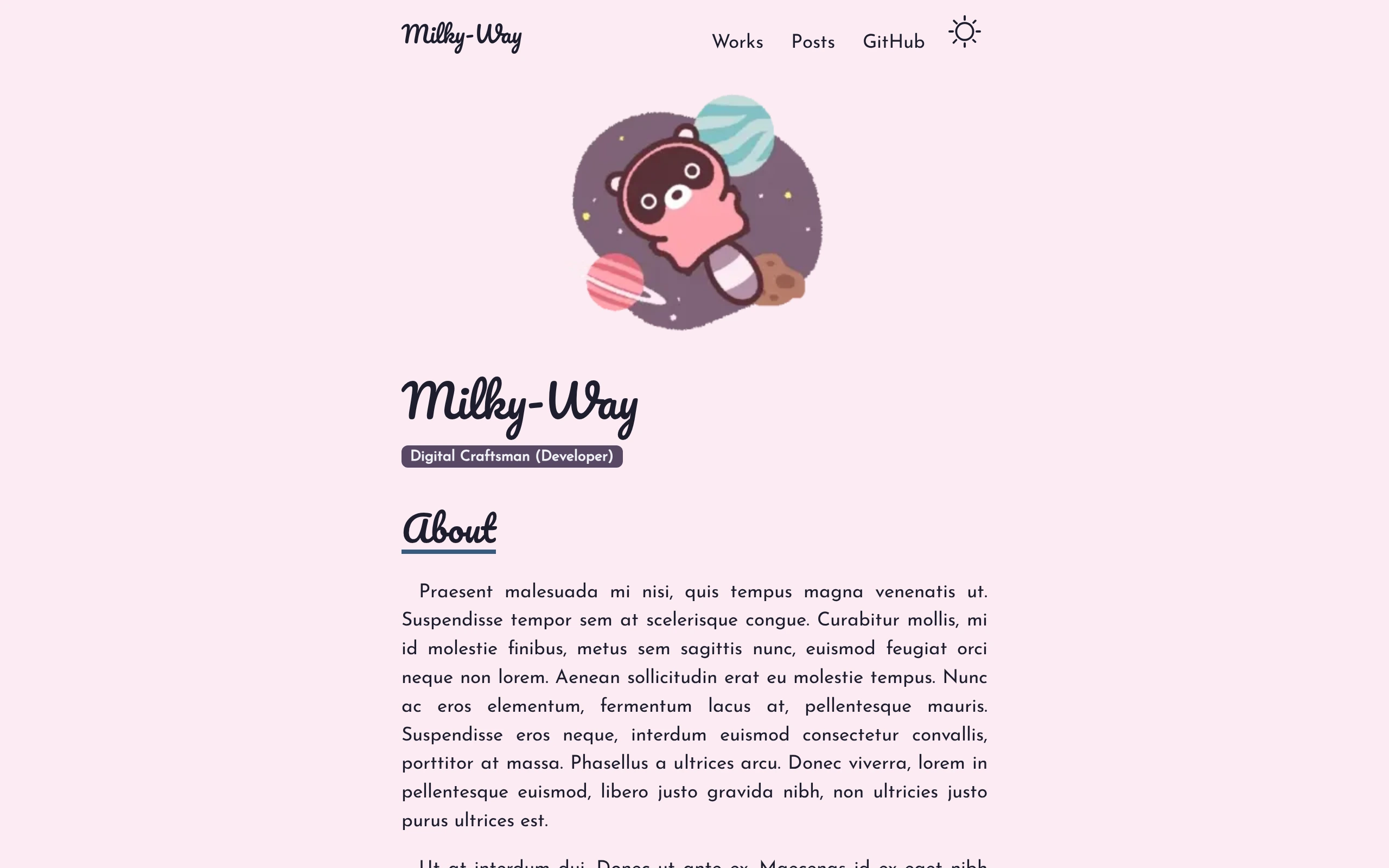 The Milky Way demo, first frame