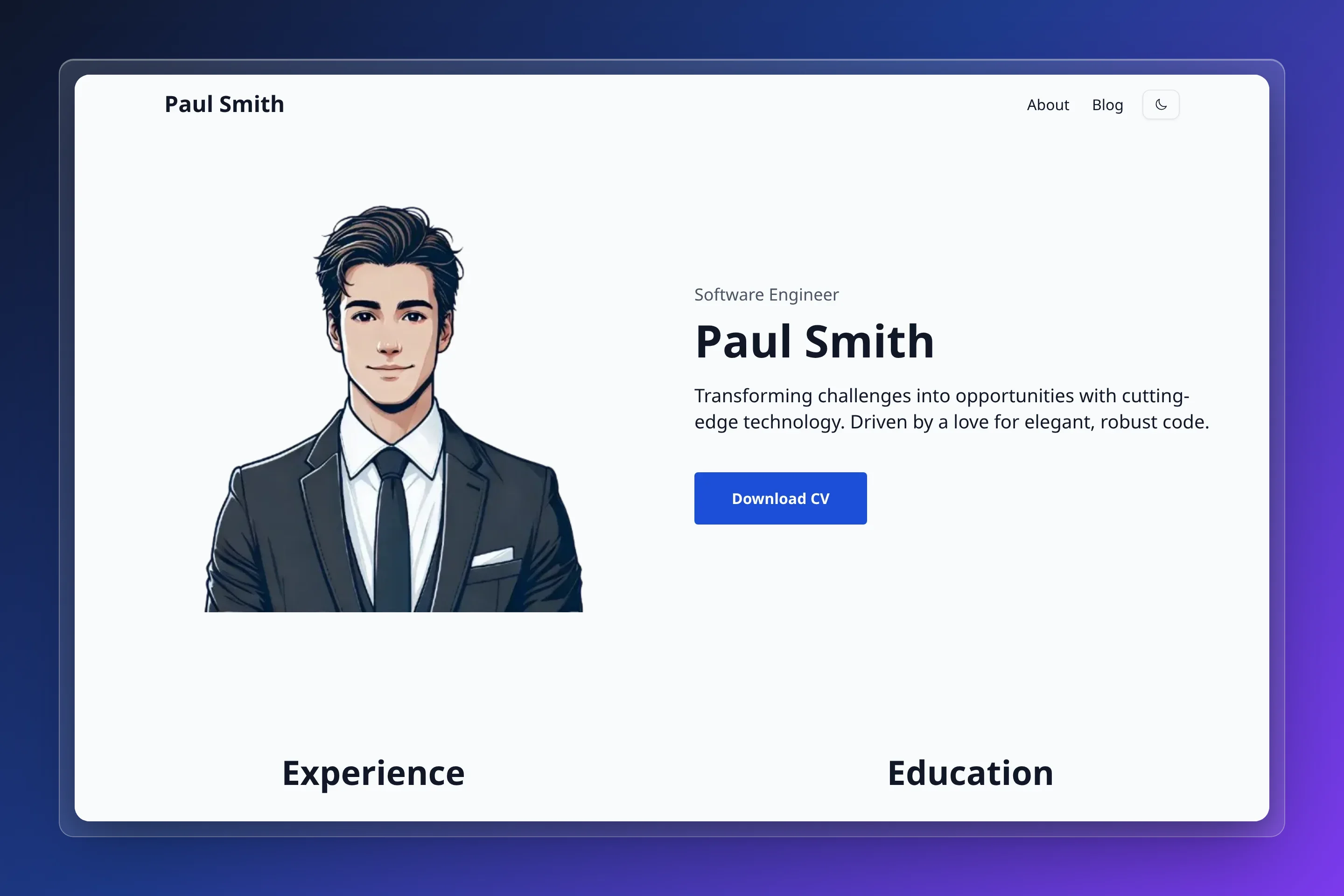 Astro Resume Theme preview