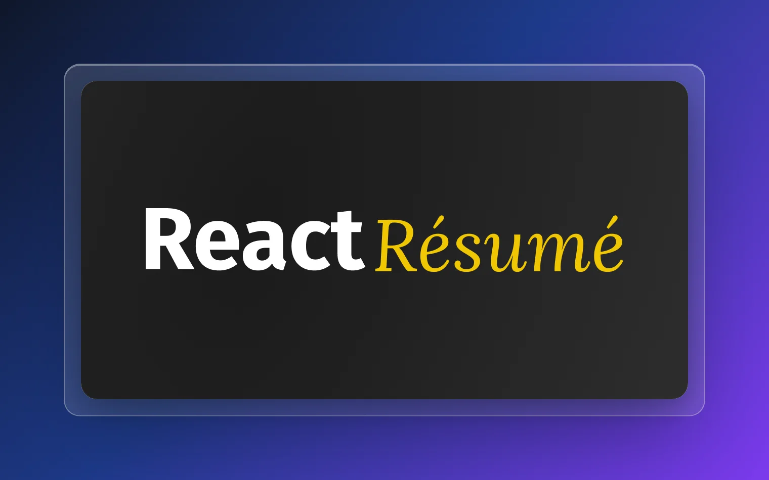 React Resume Template preview