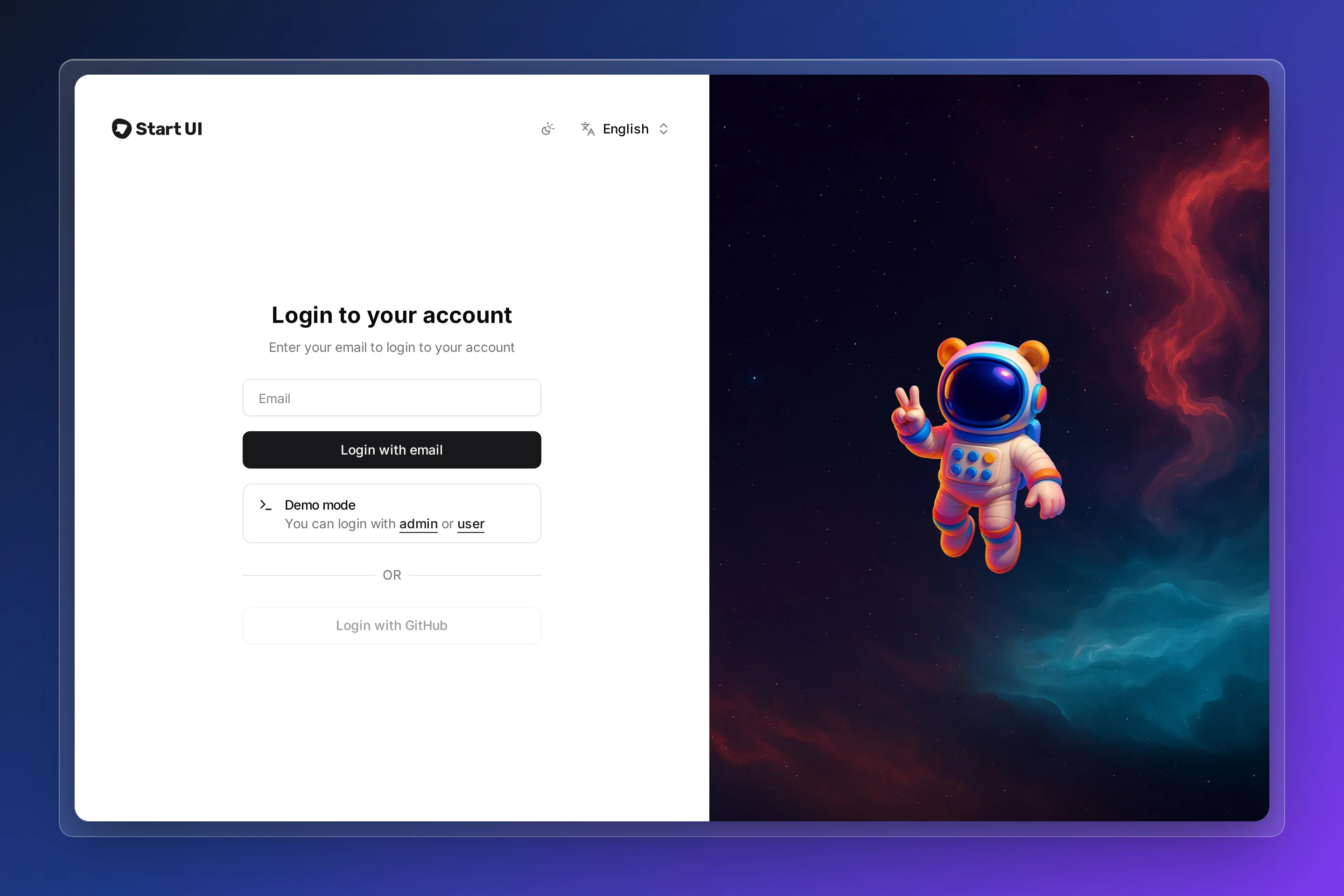 Start Ui Web preview