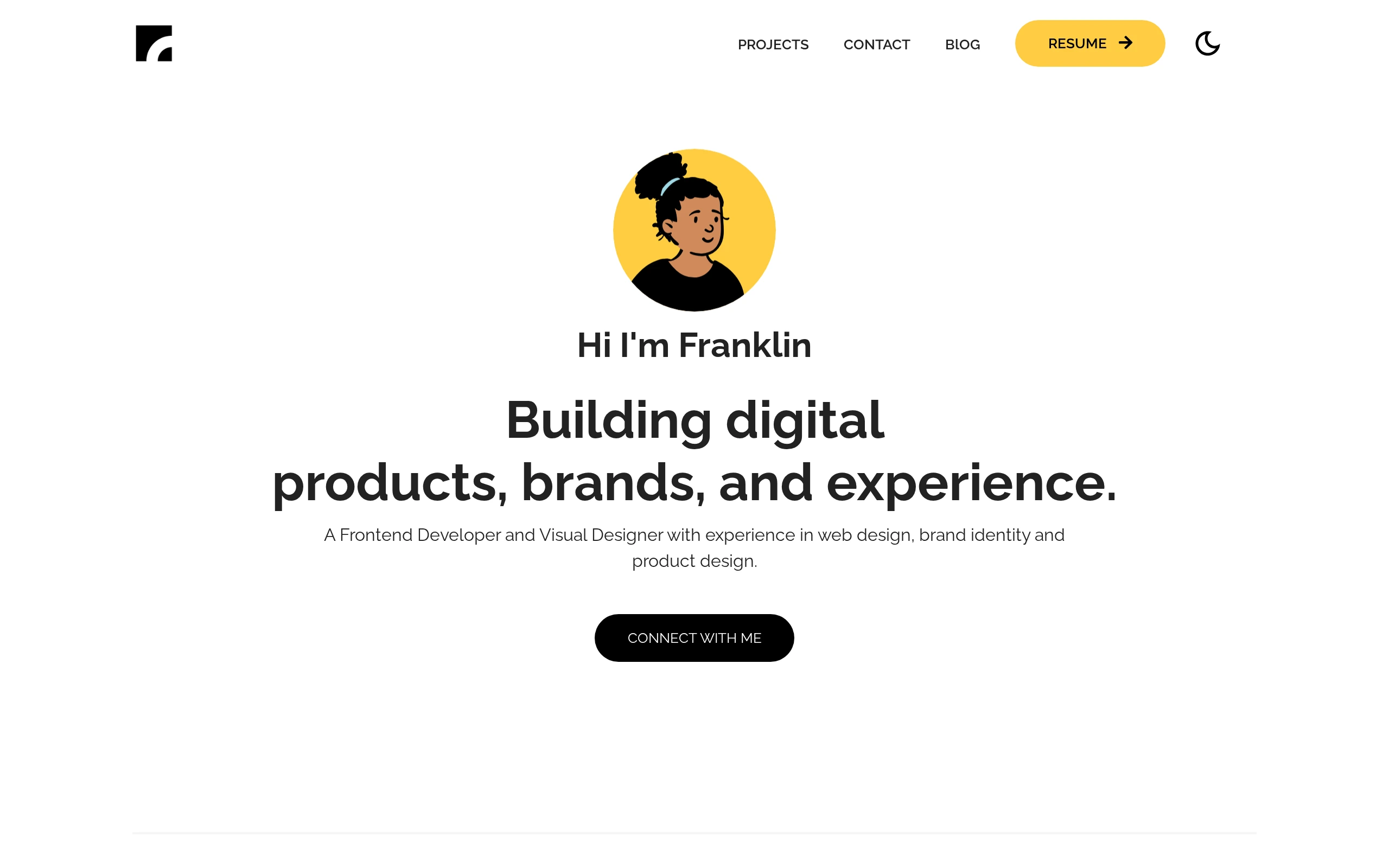 The Portfolio Html demo, first frame
