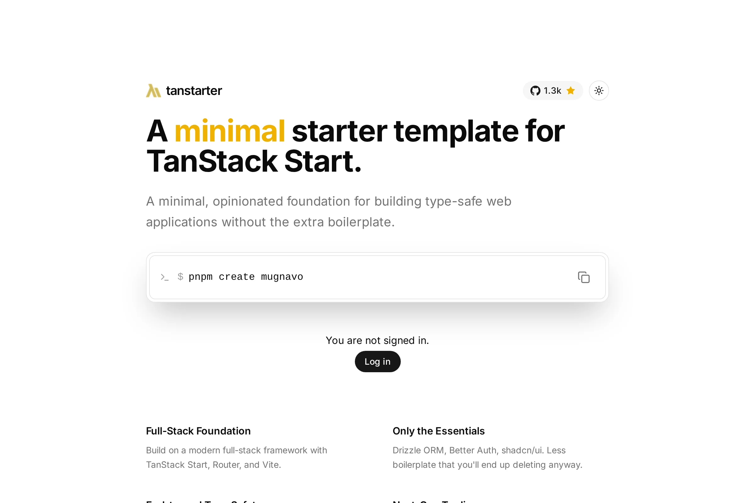 Tanstarter preview