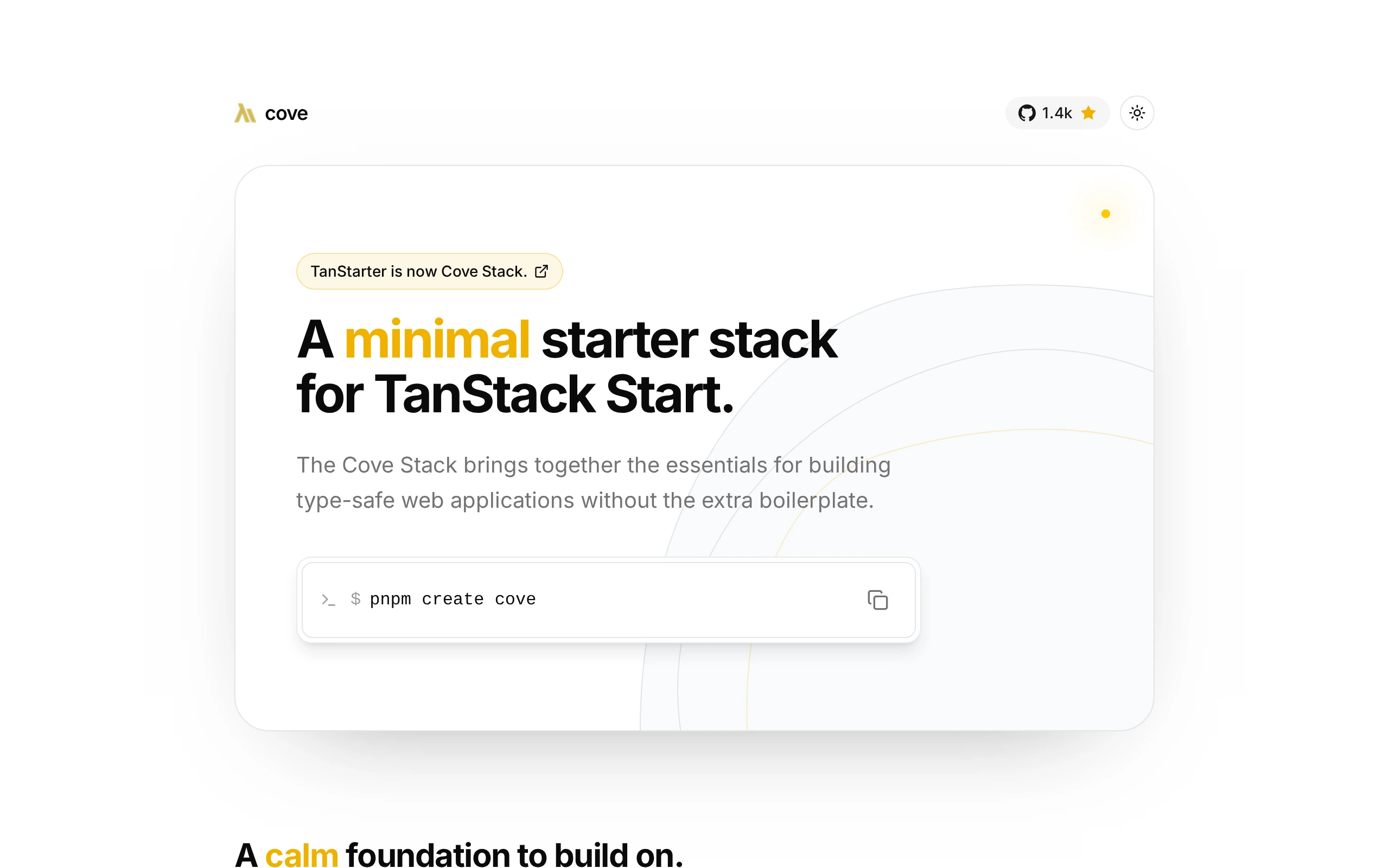 The Tanstarter demo, first frame