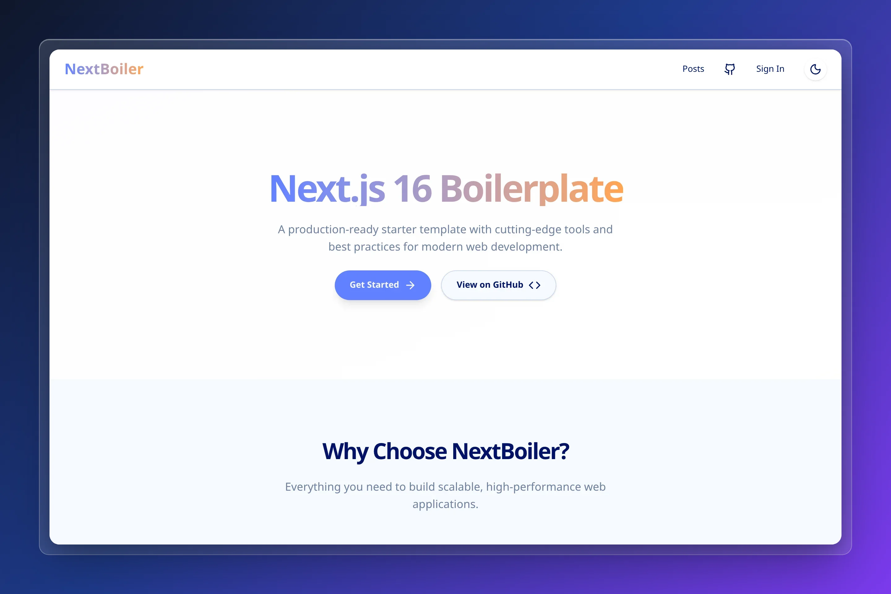 Nextjs 16 Template preview