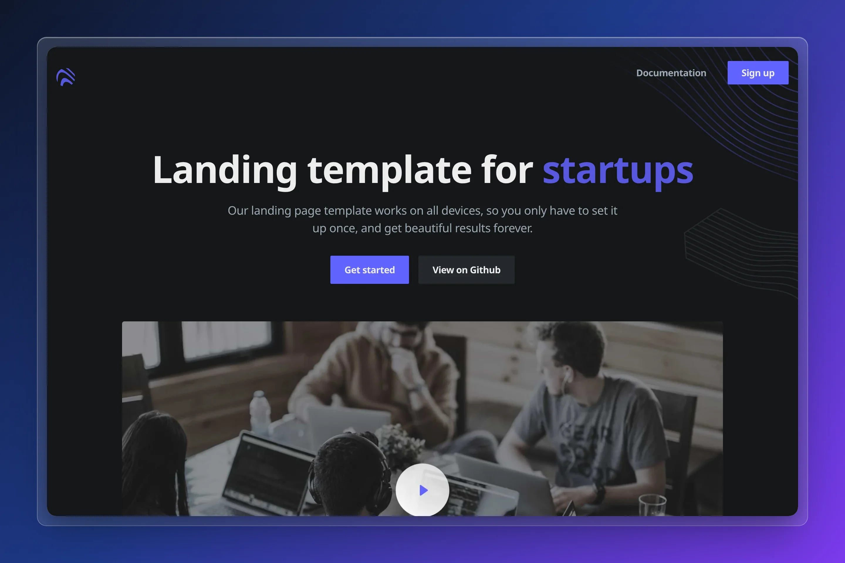 Tailwindcss Open Template preview
