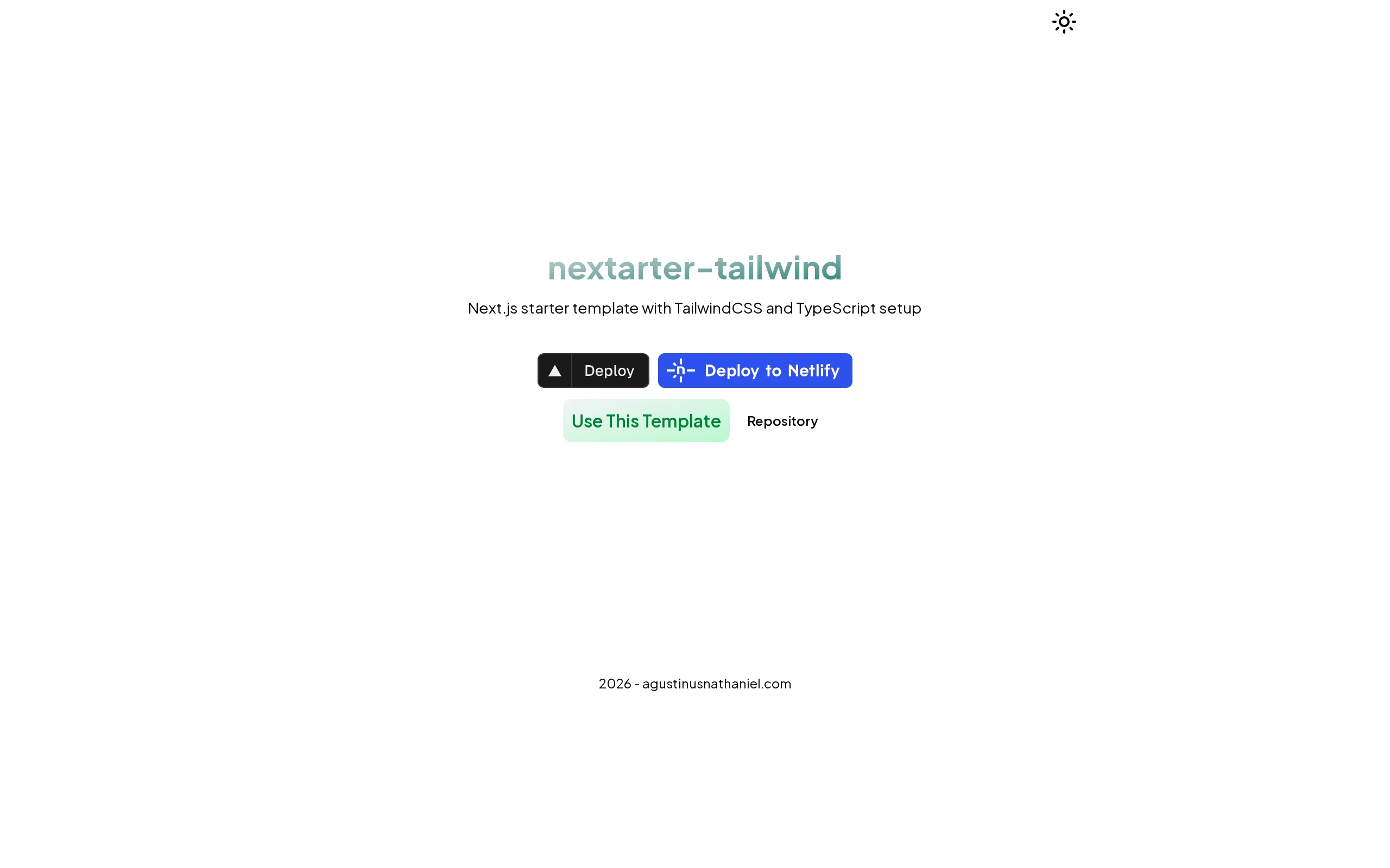 The Nextarter Tailwind demo, first frame