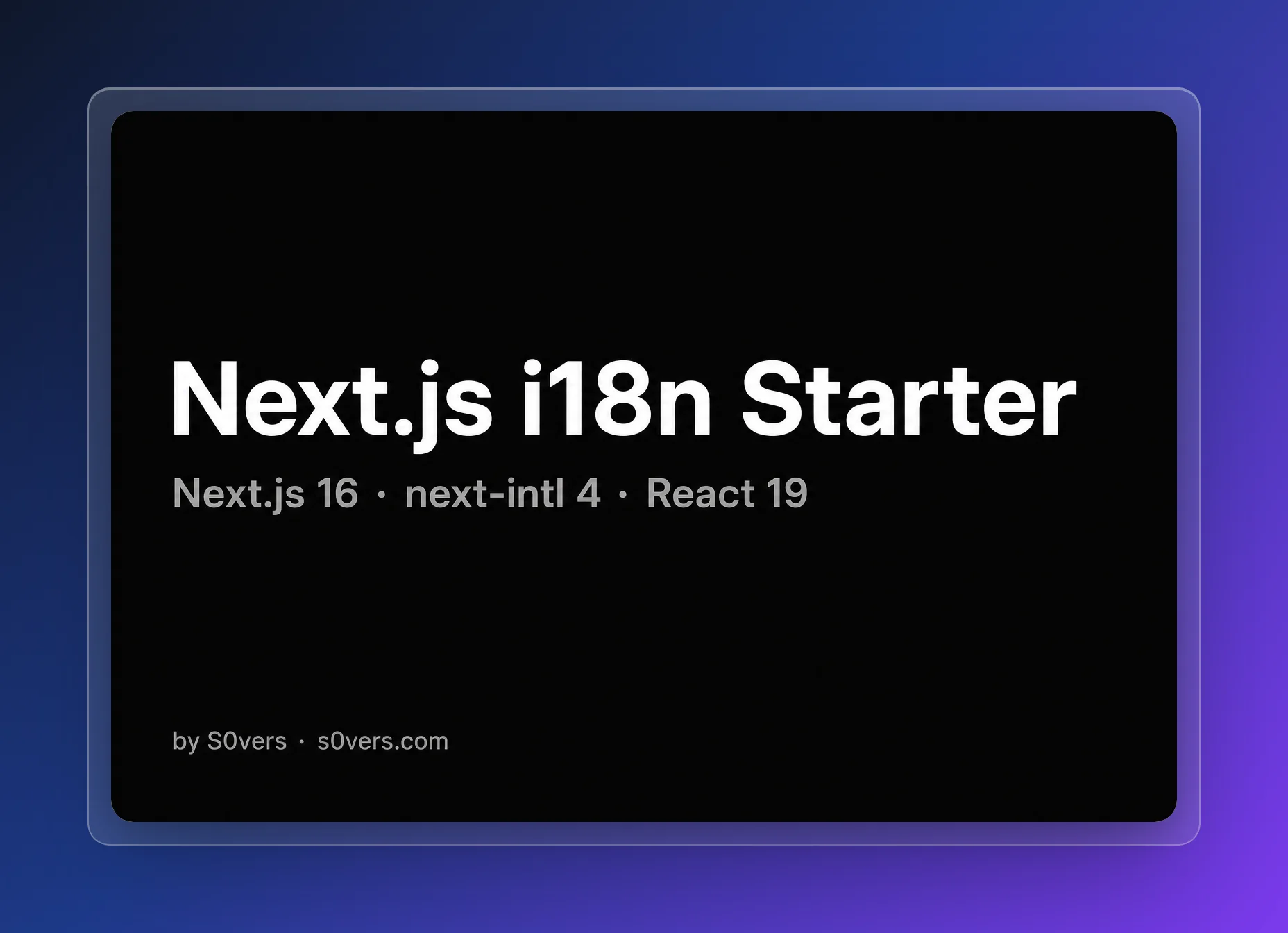 Next App I18N Starter preview
