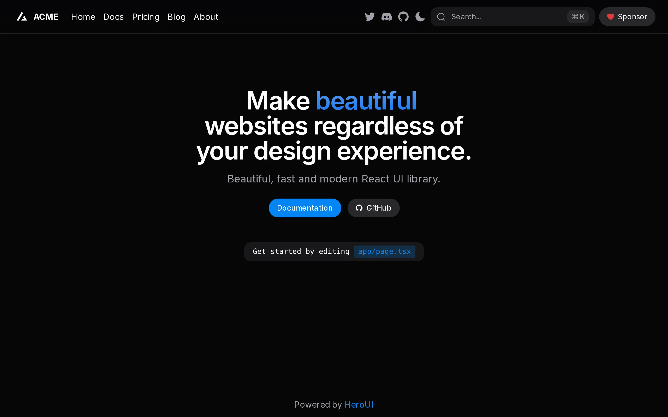 Next App Template preview