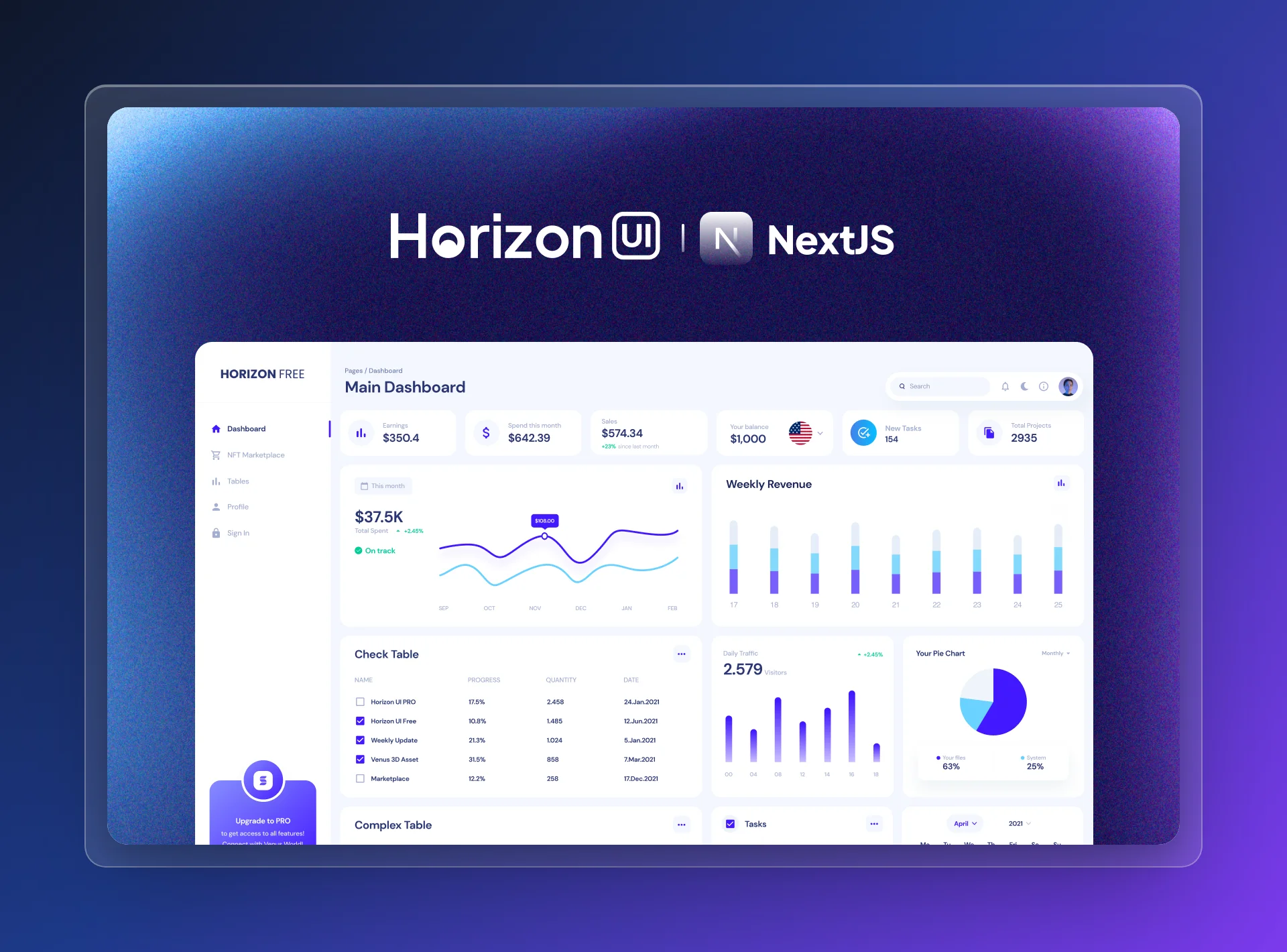 Horizon Ui Chakra Nextjs preview