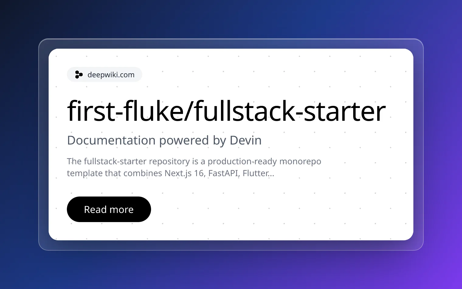 Fullstack Starter preview