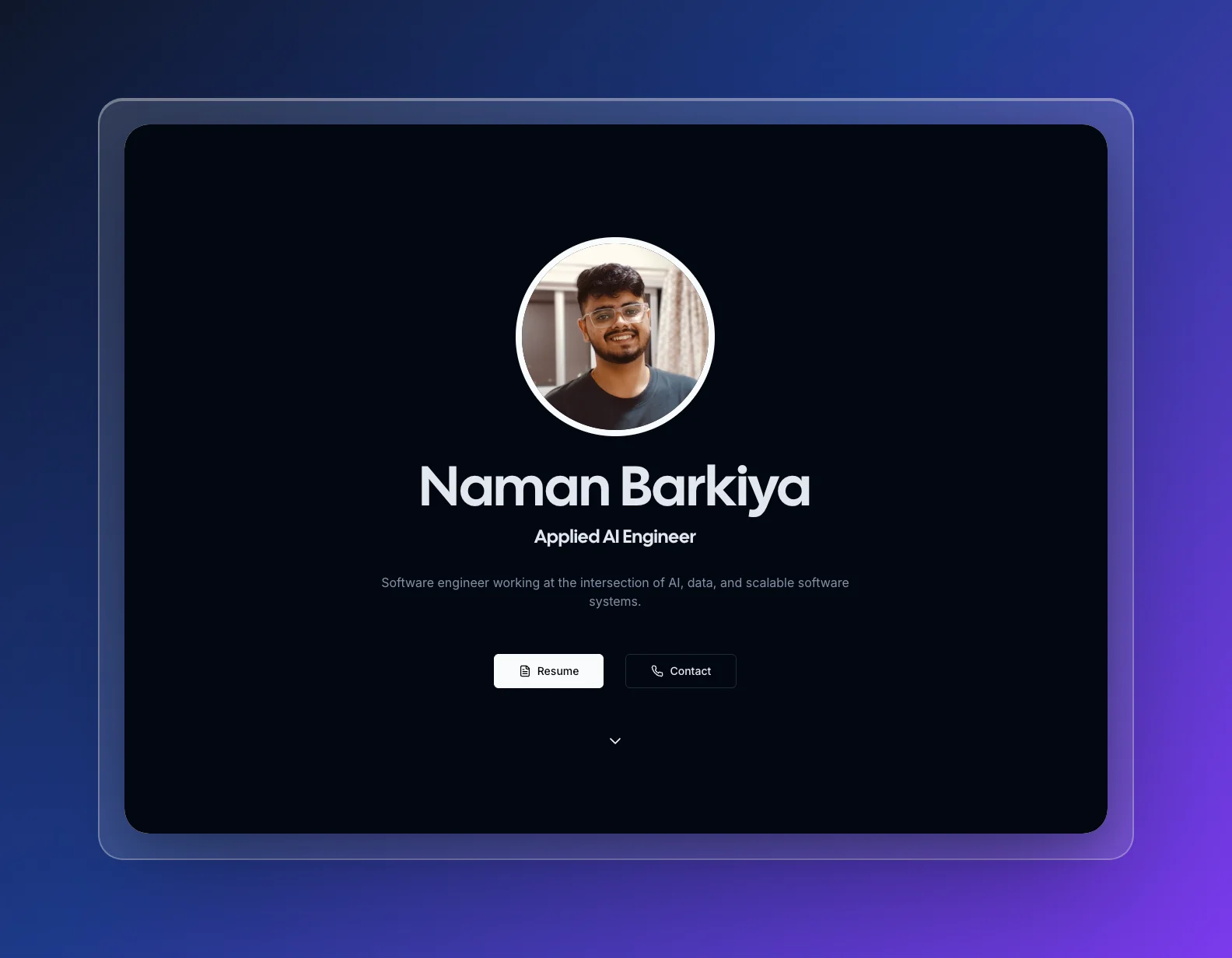 Minimal Next Portfolio preview
