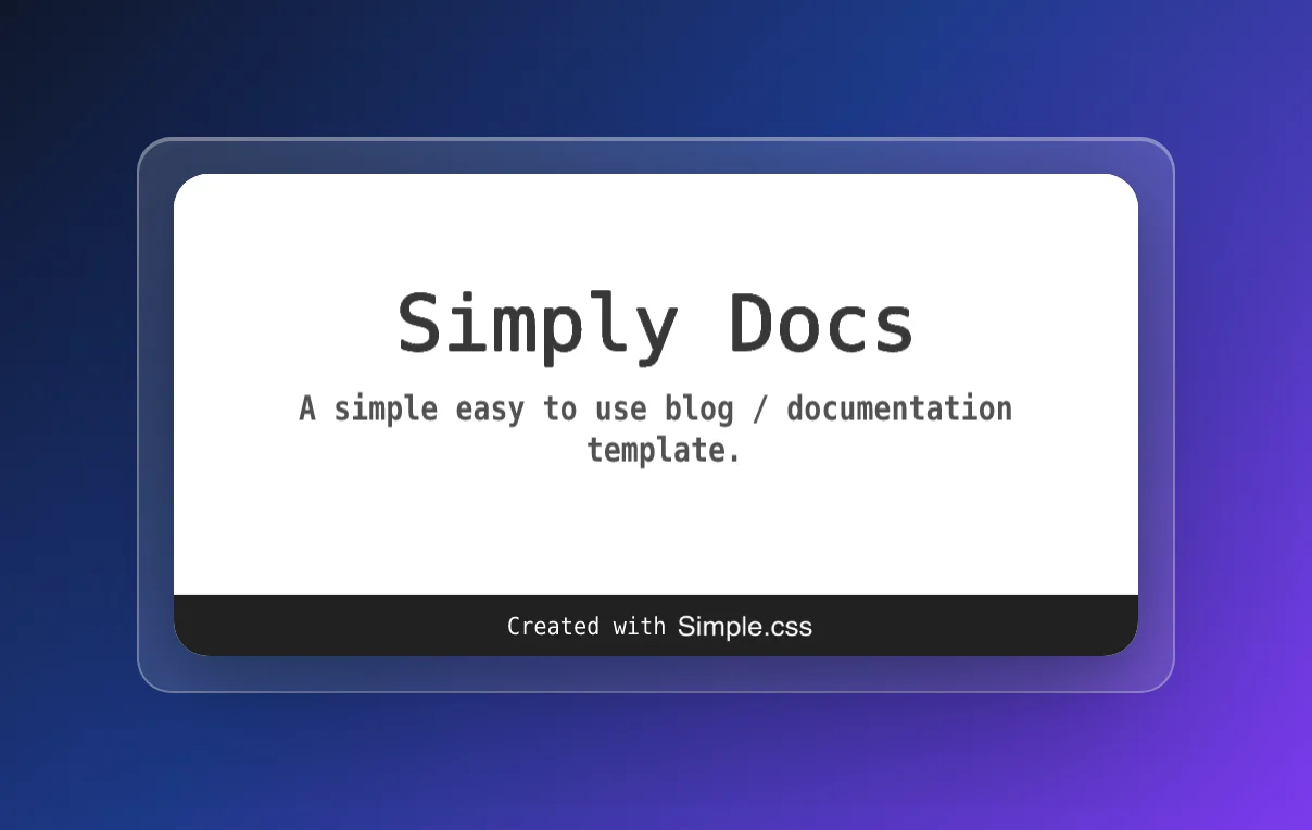 Simply Docs preview