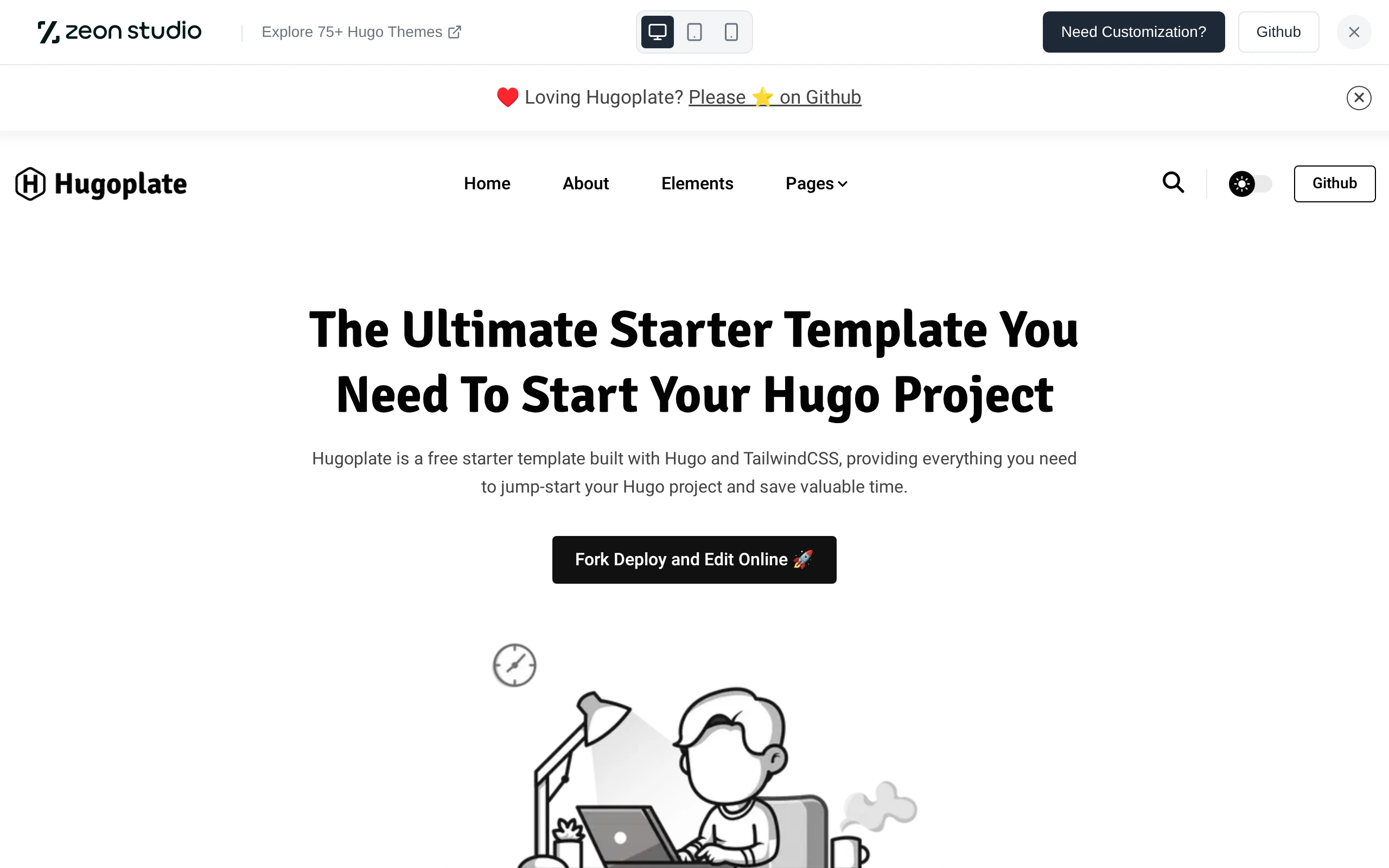 The Hugoplate demo, first frame