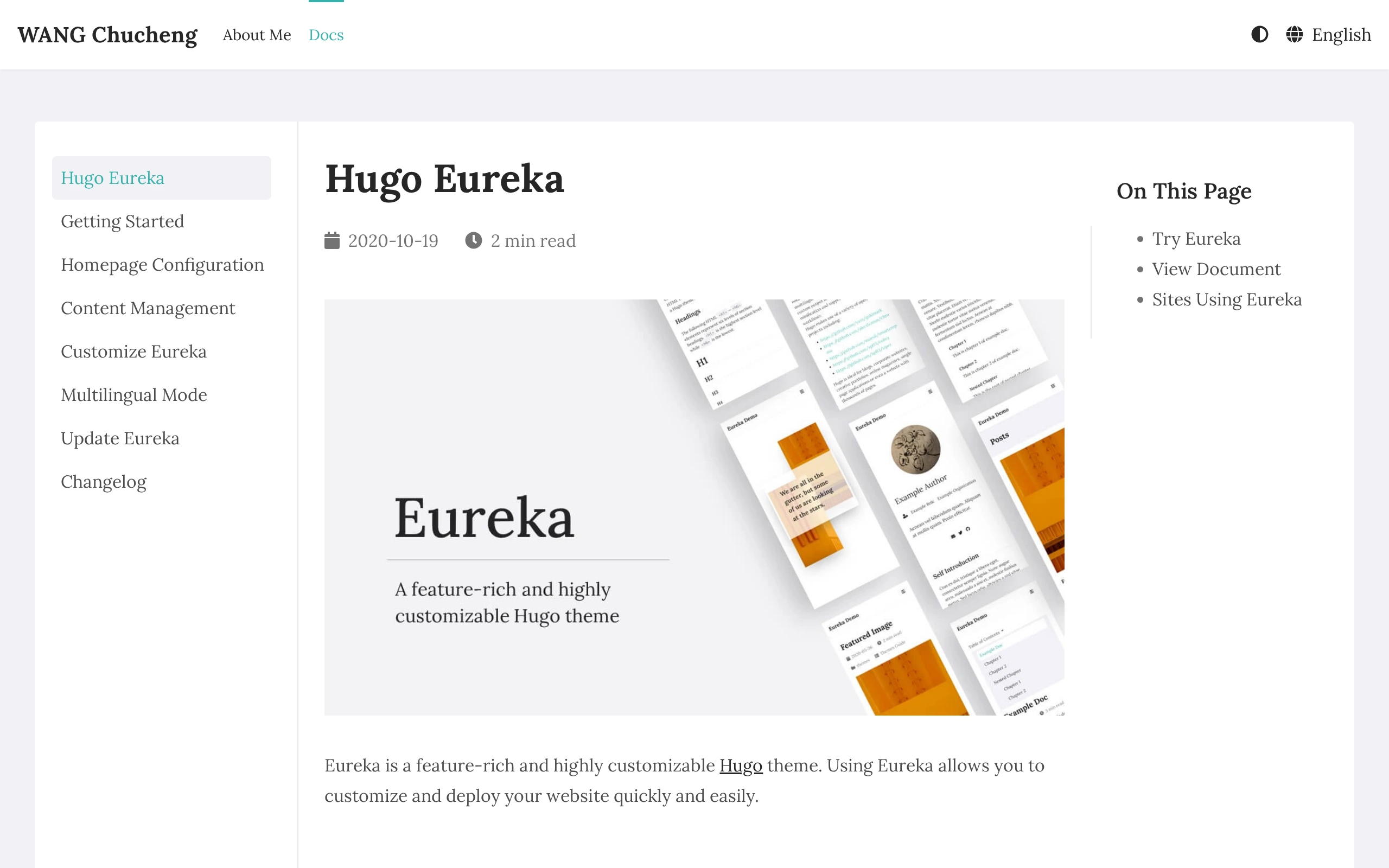 The Hugo Eureka demo, first frame