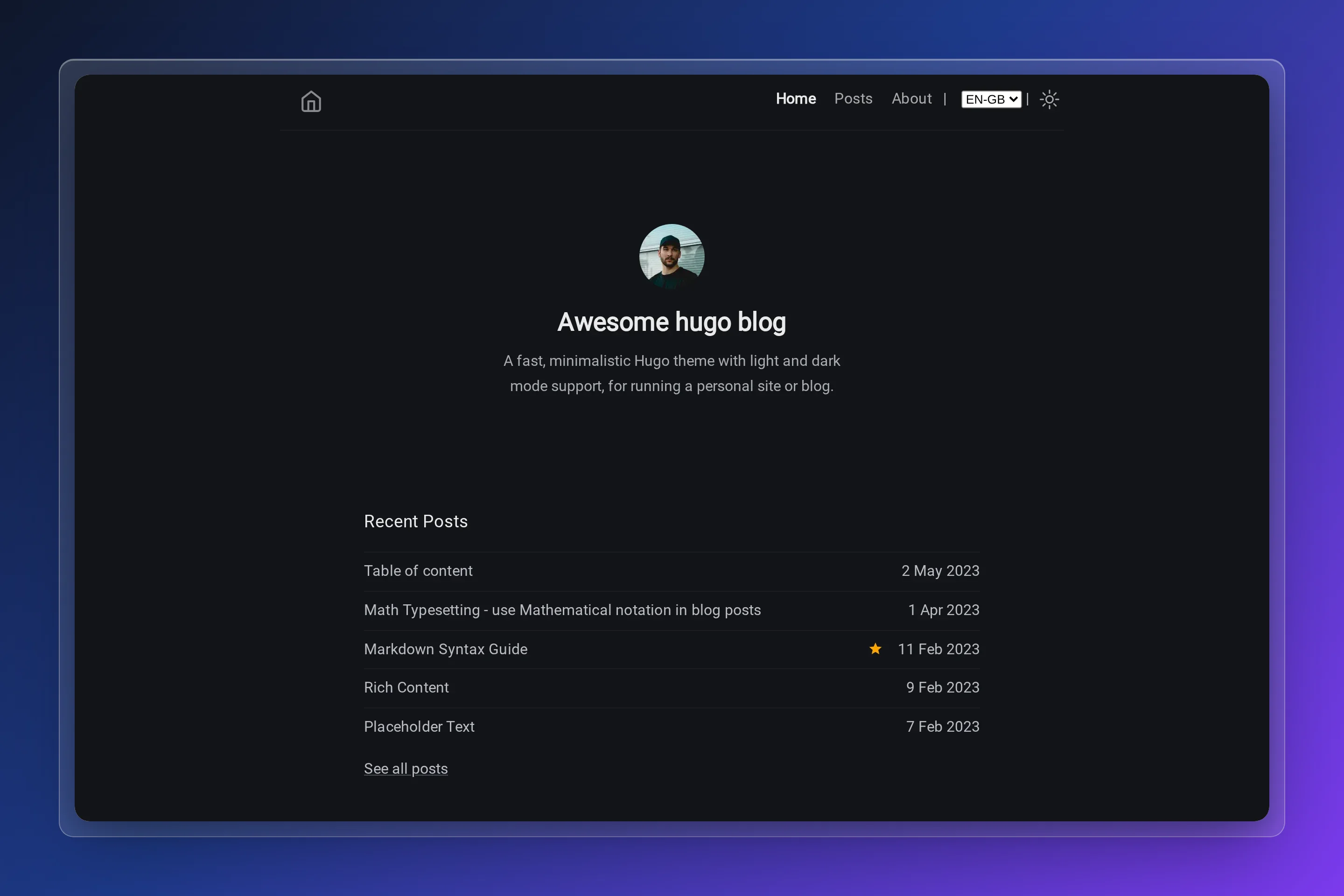 Hugo Blog Awesome preview