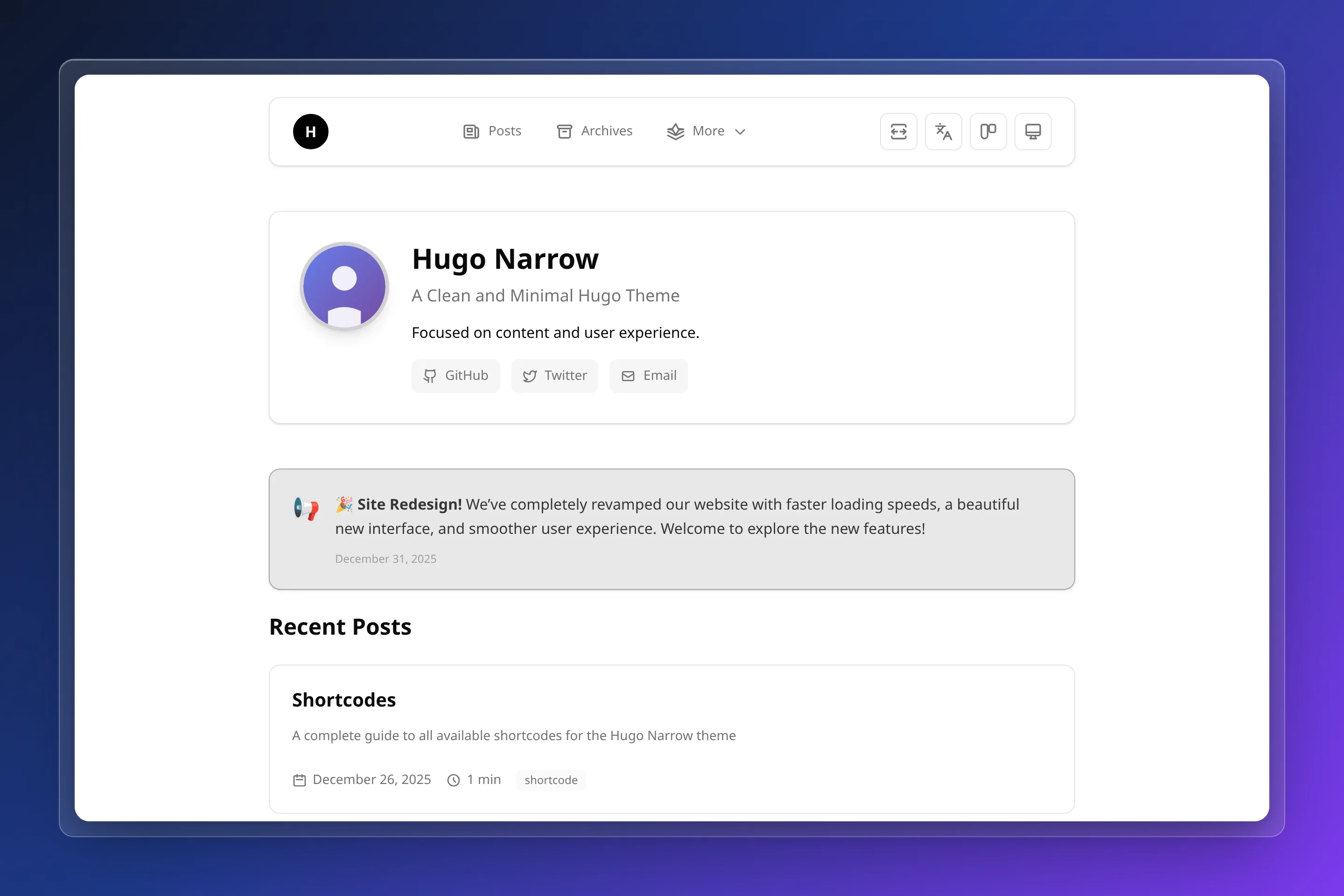 Hugo Narrow preview