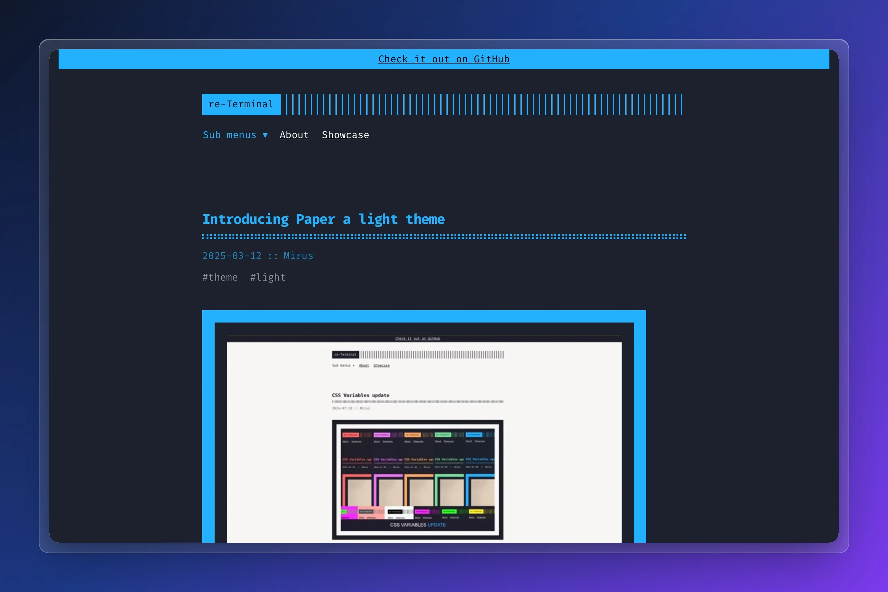 Hugo Theme Re Terminal preview